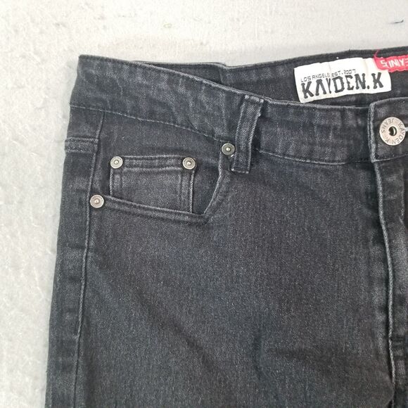 Kayden K. Jeans men's 34x32 skinny straight black stretch denim pants - Picture 3 of 12